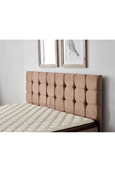 Niron Yatak Niron Rama Başlık - Çift Kişilik Yatak Başlığı, Silinebilir Sütlü Kahve Kumaş Baza Başlığı