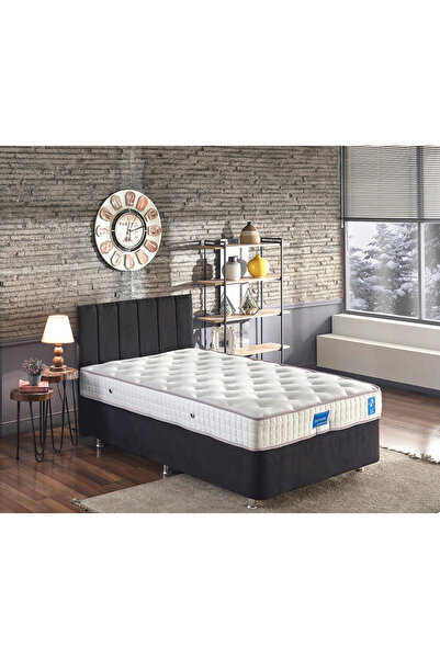 Niron Yatak Niron Juliette 120x200 Bir Buçuk Kişilik Lüks Yatak Seti - Siyah Kumaş Baza, Başlık Ve Yatak Takımı