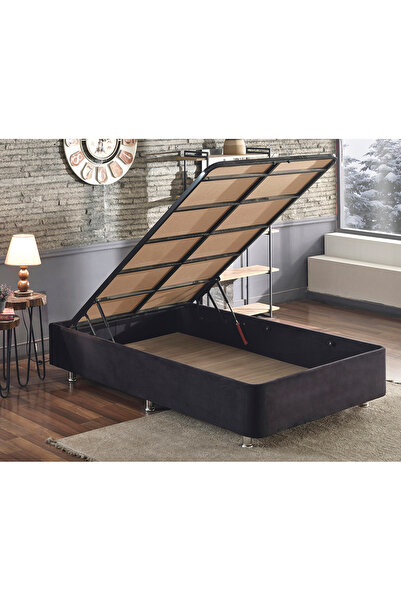 Niron Yatak Niron Ela Baza -120x200 Cm Tek Kişilik Sandıklı Siyah Kumaş Baza ...