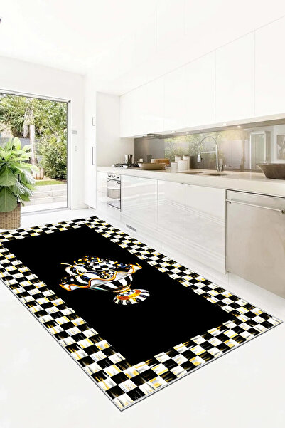 df home Kesme mutfak halısı Desenli Dijital Baskı Yıkanabilir Kaymaz Taban  İ...
