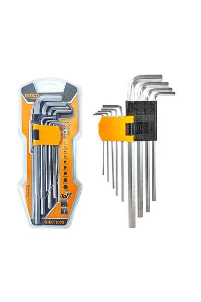 Ingco 9 Extra Long Ball Head Hex Key Set 1.5-10mm Ingcohhk12092