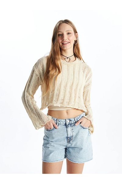 LC Waikiki Pantaloni scurți XSIDE Skinny Fit, cu detalii rupte, de damă
