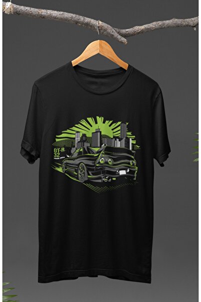 Fuddy Moda Μπλουζάκι με στάμπα Unisex Grey Car Skyline GT-R 32, Μπλουζάκι με ...