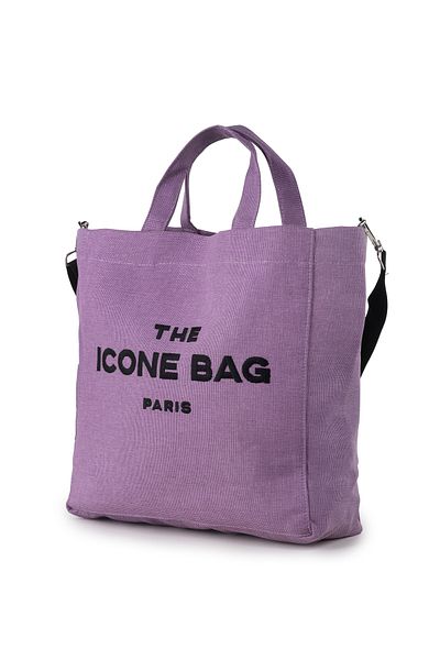 ICONE BAG Icone Lilac - Geantă de umăr pentru femei brodate Paris