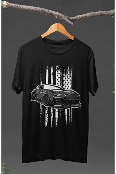 Fuddy Moda Unisex sivi automobil Ford Mustang Štampano T-shirt, majica sa tem...