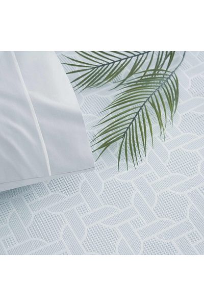 Taç Set Blue Jacquard Callie Single Pique