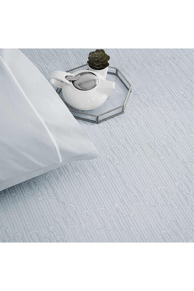 Taç Set Blue Jacquard Marlena Single Pique