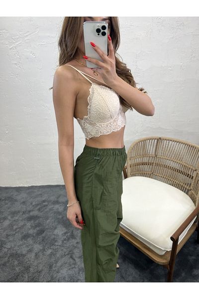 Fame Khaki Color Women's Relaxed Fit Trousers