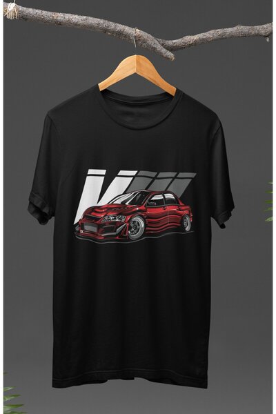 Fuddy Moda Unisex crvena Mitsubishi Evolution VIII Štampano T-shirt majica sa...