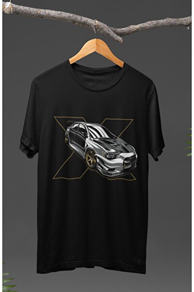 Fuddy Moda تي شيرت مطبوع للجنسين من ميتسوبيشي لانسر إيفو X، تي شيرت مطبوع بطابع سباق السيارات