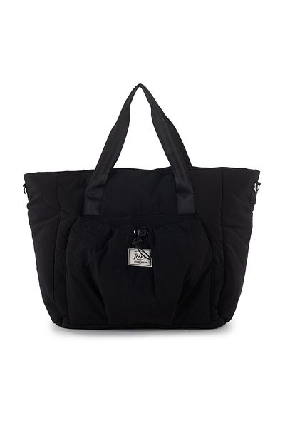 ICONE BAG Geantă neagră pentru yoga/pilates/fitness/sala de sport - cu șnur, buzunar și fermoar în față