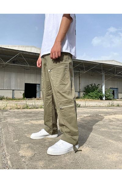 BPM Premium Double Zip Cargo Parachute Trousers