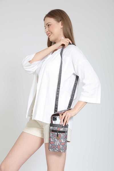 Street Bag Ethnic Roza Shoulder Bag - Καθημερινή χρήση ταξιδιού, μικρή τσάντα με θήκη τηλεφώνου