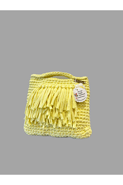 mirelabutique El Örgüsü Püsküllü Mini Çanta