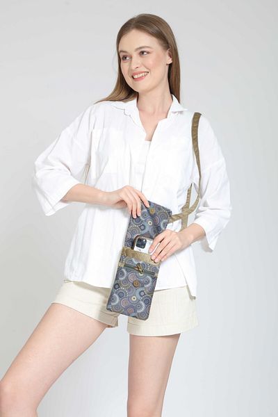 Street Bag Geantă de umăr etnică Roza - Utilizare zilnică în călătorie, geantă mică pentru telefon