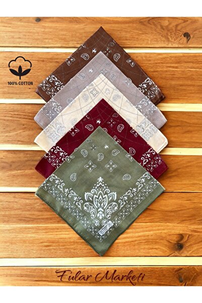 Fular Marketi 100% bumbac Ethnic Elegance Model 5 piese Bandana Maro- nurca-b...