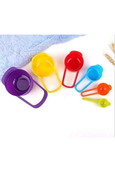 TARIK HOME 6 Pieces/Set Plastic Rainbow Measuring Spoon, Measuring Cup