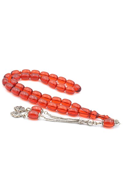 Murty99 Помаранчевий великий вогняний бурштиновий чотки - прозора капсула з о...