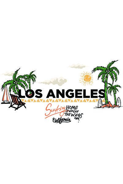 Trendyol Collection Los Angeles Printed White Regular Cut T-shirt - TMNSS24TS00247