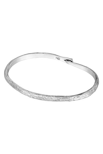 HAZE & GLORY Armband Armreif - Hook Small Gehämmert 925 Silber