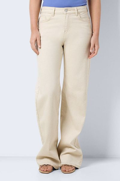 Noisy May NMYOLANDA NW WIDE JEANS ECRU