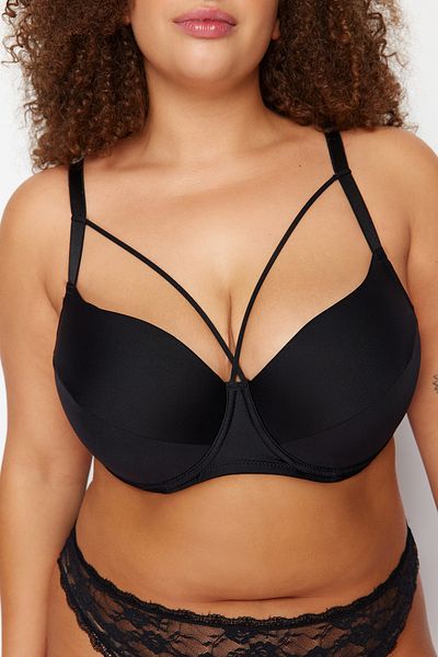 Trendyol Curve حمالة صدر سوداء بتفاصيل الأنابيب TBBSS24CW00013