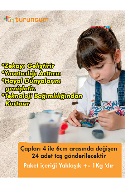 Turuncum لوحة حجرية مطورة للأولاد والبنات بعمر 3 سنوات - 24 قطعة من أحجار هوا...