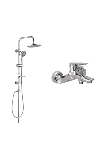 KALE TANDEM BATTERY AND 53230 TOP SHOWER SET