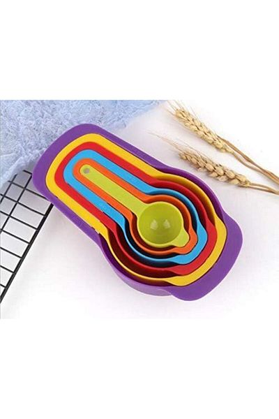 TARIK HOME 6 Pieces/Set Plastic Rainbow Measuring Spoon, Measuring Cup