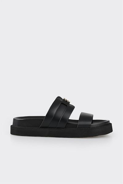 Elle Shoes شبشب نسائي من الجلد الأسود