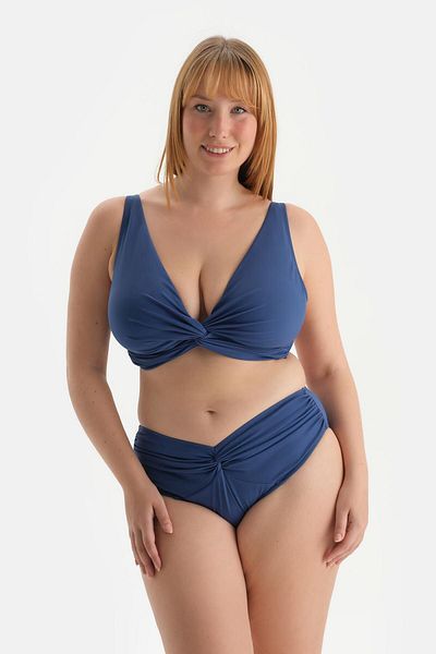 Dagi Indigoblaue Bikinihose mit hoher Taille