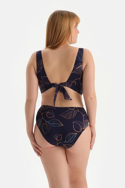 Dagi Marineblaue Bikinihose mit hoher Taille