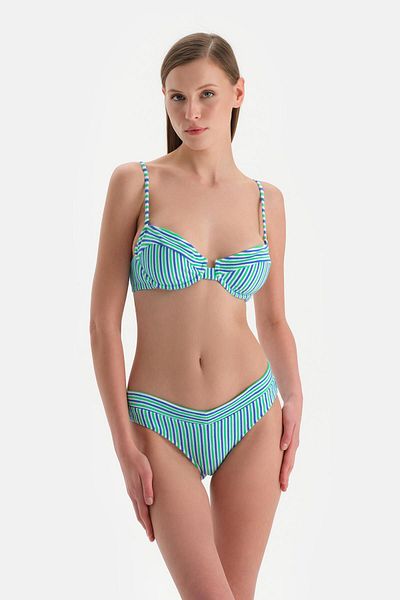 Dagi Bikinihose mit normaler Taille in Weiß und Marineblau