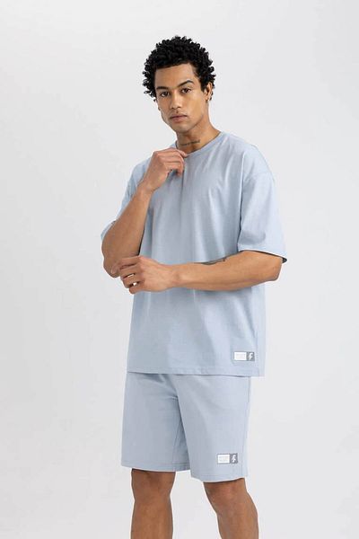 DeFacto Ανδρικό T-Shirt Μπλε A1624AX/BE523