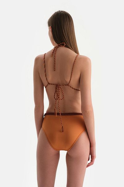 Dagi Hellbraun - Bikinihose mit normaler Taille