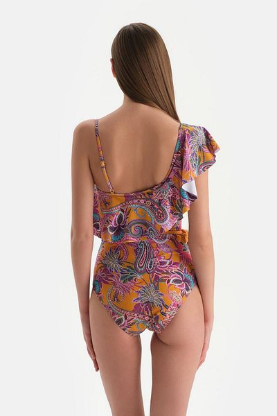 Dagi Lilafarbener One-Shoulder-Badeanzug
