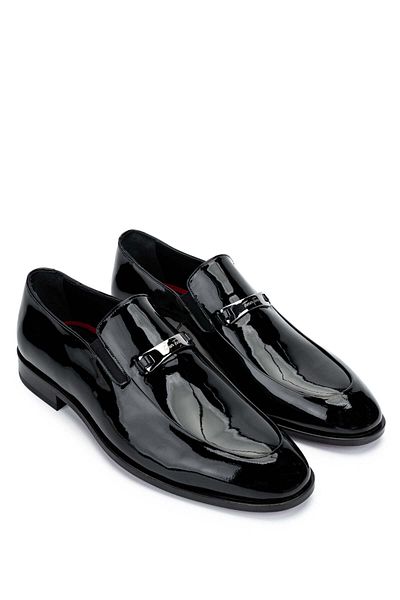 Tamer Tanca Men's Genuine Leather Black Patent Leather Loafers