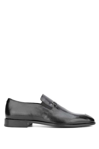 Tamer Tanca Genuine Leather Black Men's Loafer Shoes
