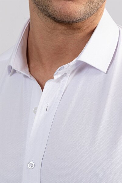 Tudors Сучасний тонкий приталений бавовняний трикотаж з довгим рукавом Easy Utu Armur чоловічий білий гомлек