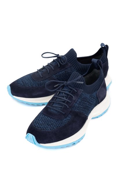 Tamer Tanca Men's Leather & Textile Navy Blue Sneakers & Sports Shoes