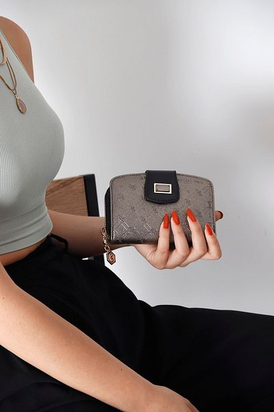 Silver Polo Silver & Polo Platinum - Black Sp874 Women's Wallet & Card Holder