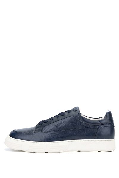 Tamer Tanca Navy Blue Genuine Leather Men's Sneakers - Sports Shoes
