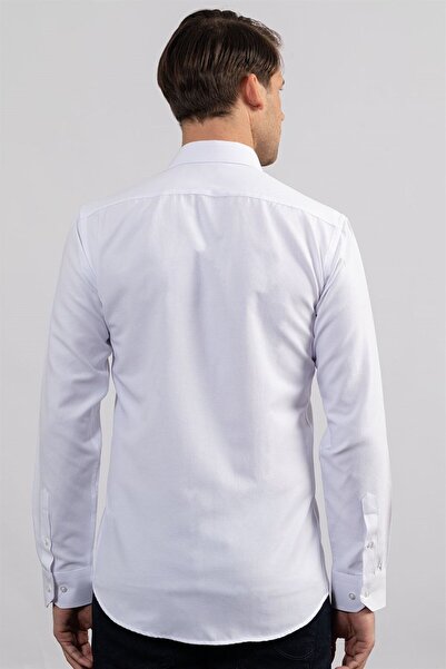 Tudors Сучасний тонкий приталений бавовняний трикотаж з довгим рукавом Easy Utu Armur чоловічий білий гомлек