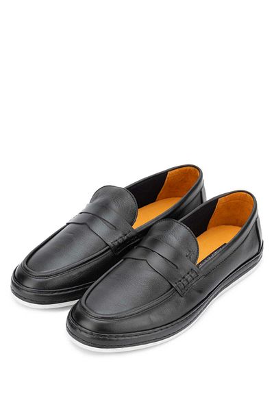 Tamer Tanca Genuine Leather Black Men's Loafer Shoes