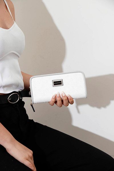 Silver Polo Ασημί & Polo White - Γκρι Sp665 Γυναικείο Πορτοφόλι & Θήκη Κάρτας