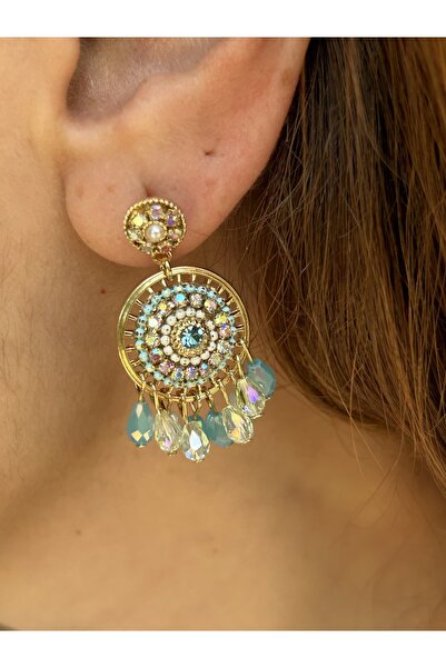 ByMerve Bym107 Ethnic Pattern Handmade Women's Steel Earrings