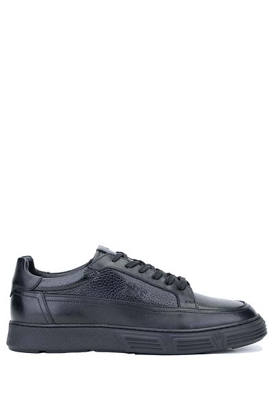 Tamer Tanca Genuine Leather Men's Black Sneakers - Sports Shoes