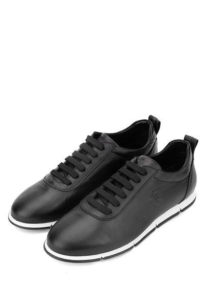 Tamer Tanca Genuine Leather Black Men's Casual Shoes
