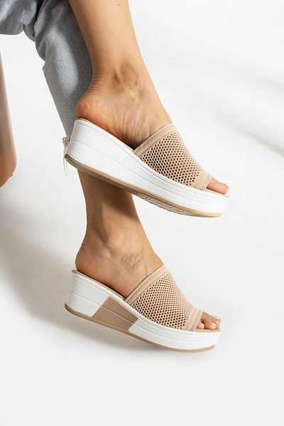 HVZ Exclusive Mink Wedge Heel Slippers Comfortable Comfort (6cm)