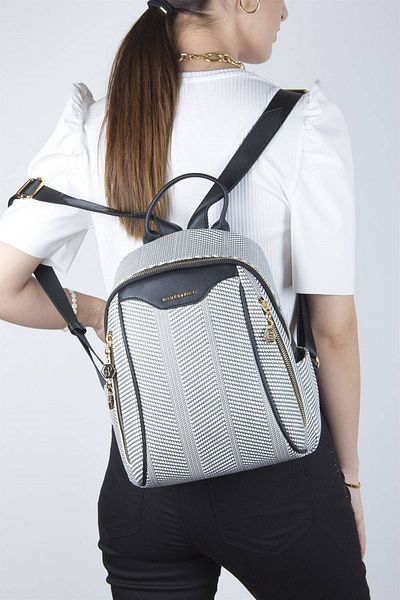 Silver Polo Silver & Polo Black White - Rucsac negru Sp906 pentru femei